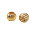 Wholesale 24K Gold Plated Brass Spacer Beads round Carving Bending Beads for Jewelry Making Findings