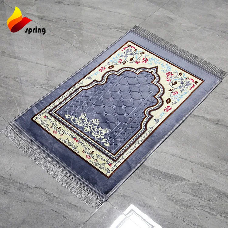 China Factory Muslim Prayer Rug Embossed Prayer Rug