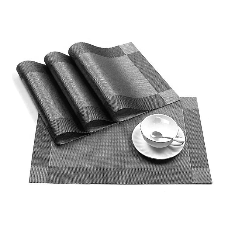 Free Samples Placemat Washable Non-Slip Insulation Woven Place Mat Environmentally PVC Table Placemat