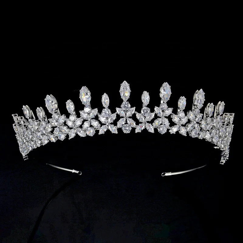 Echsio Drop Shipping Wedding Tiara Classic Fashion Design Bridal Hair Accessory Women Cubic Zircon Crown BC4965 Corona Princesa