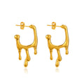 Shescity Gold Plated Stainless Steel Drop Earrings Trendy Lava Designer Hip Hop Stud Earrings Women Jewelry for Gifts