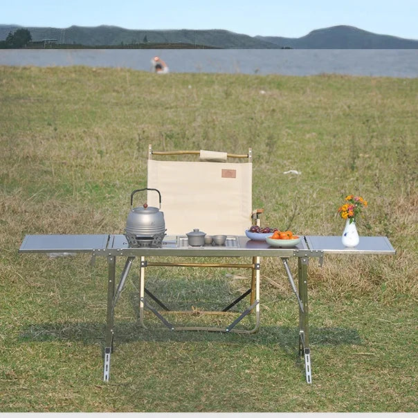 Modern Durable Stainless Steel BBQ Grill Table Stylish Outdoor Dining Furniture for Korean Kitchen Camping Picnic Travel