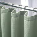 Bath Waffle  White Shower Curtain with Waffle Weave Heavy Duty Fabric  Hotel Quality Designer Bathroom Shower Curtain Sets
