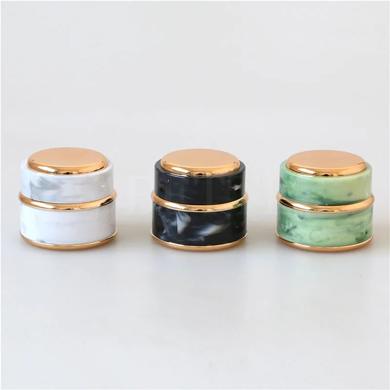 Factory Direct 15ml 30ml Marble Plastic Cosmetics Skin Care Facial  Face Eye Cream Gel Jar Nail Polish  in Stock Fast Shipping