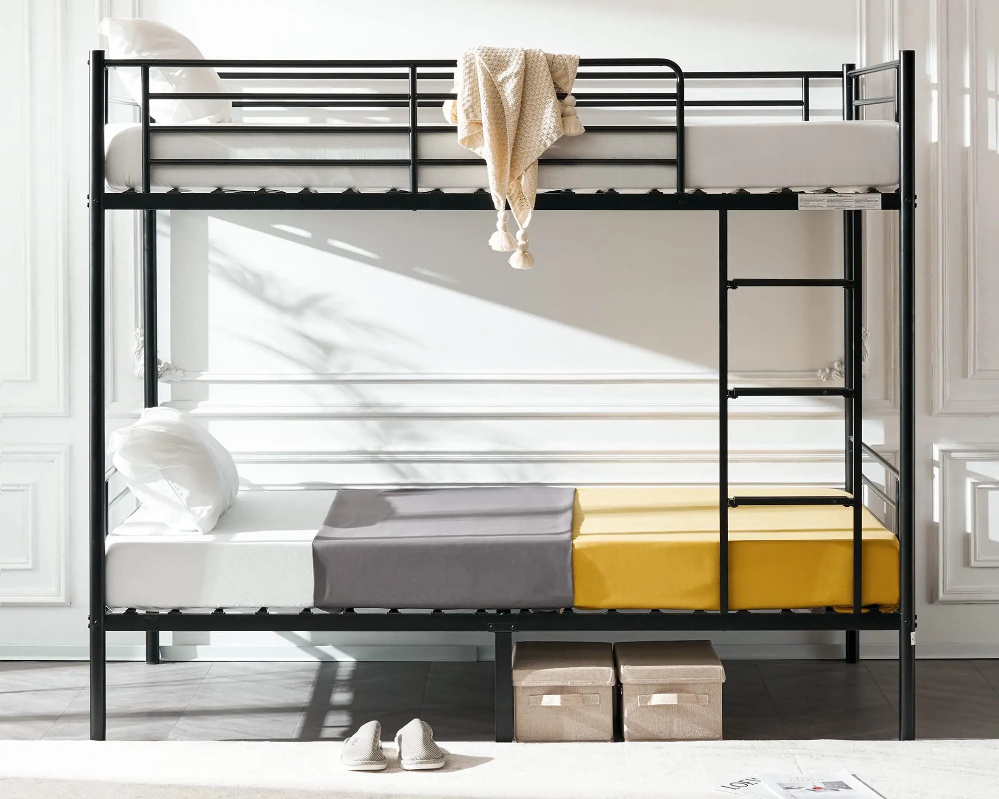 ZHONGYI Customized Modern Double Bunk Bed Heavy Duty Metal for Kids or School Dormitory for Home or Hotel Cama Alta