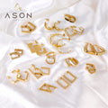 Ason Jewelry Tarnish Free Hoop Earrings Women Geometric Gold Plated Stainless Steel Hoop Earrings Set Gold Thick Hoop Earrings