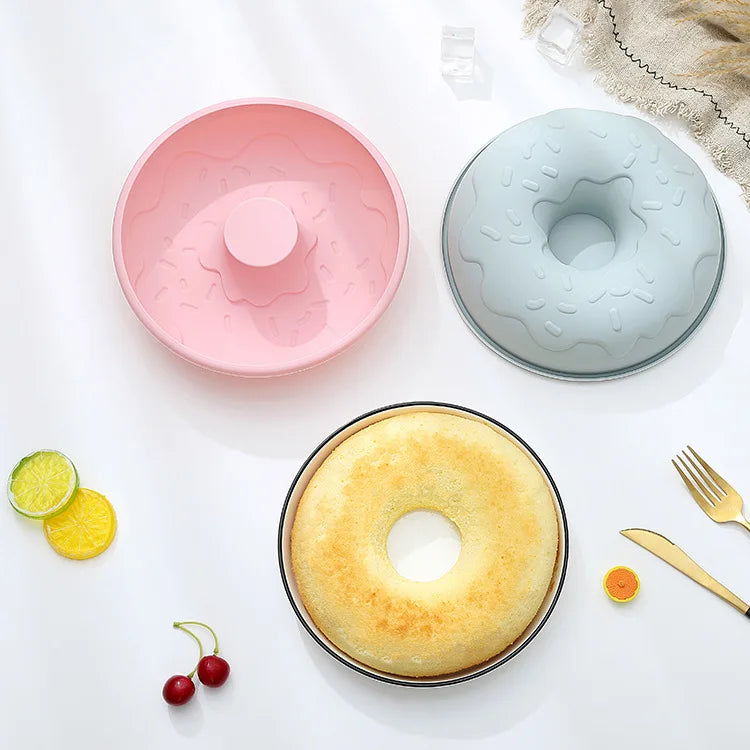 HY 8inch Simple Round Donuts Mold Silicone Ring Shape Cake Mold
