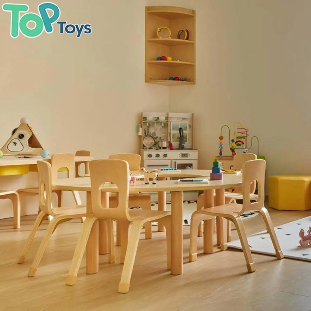 Montessori Daycare Preschool Kindergarten Toddler Bent Wooden Chair Childcare Classroom Nursery Daycare Study Activity Chair