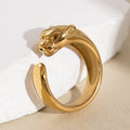 Queen's Temperament Jewelry Money Leopard Lady Luxury Zircon Jewelry Womens Stainless Steel Rings