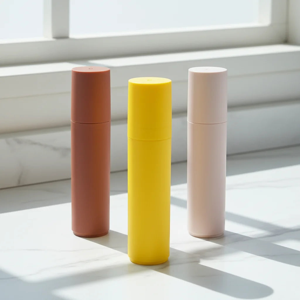 Empty Refillable Roll on Bottles 10ml Roller Bottle Plastic Reusable Leak-Proof DIY Containers for Essential Oil Perfumes Balms