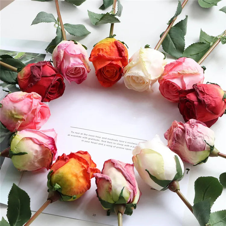 H05344 Hot Sale Flores Artificiales Latex Rose Single Artificial Flower Real Touch Rose Flower for Wedding Decoration