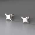 Fashion Simple 999 Sterling Silver Star Screw Back Stud Earring Star Cartilage Earrings for Women Girl Children Gifts