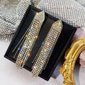 Korean Exaggerated Luxury Long Tassels Earring Geometric Rhinestone Chain Pentagram Diamond Earrings for Women Shiny Jewelry