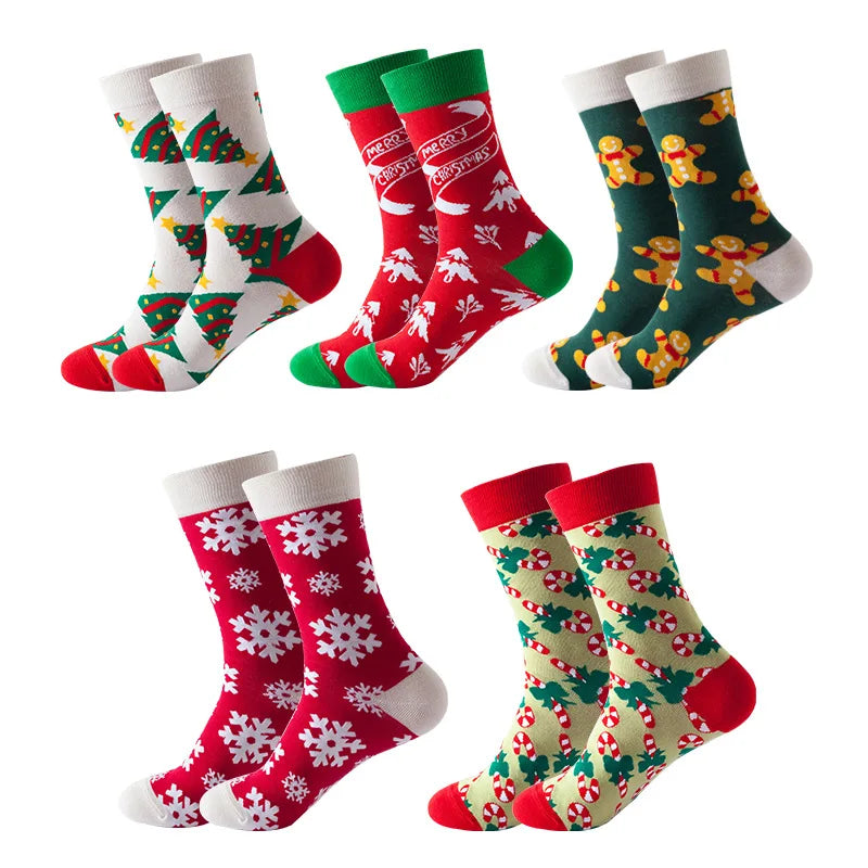 Quality Trendy Design Top Quality Cotton X'mas Crew Socks Fashion Man Christmas Socks Happy New Year Festival Unisex Gift Socks