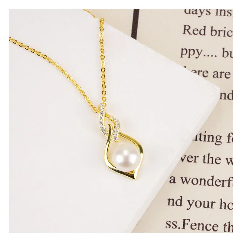 Freshwater Pearl Earrings Necklace Set for Women S925 Sterling Silver Fashion Jewelry Necklaces