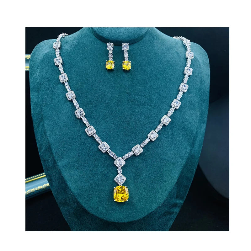 Luxury Zirconia Bridal Jewelry Set Bridal Wedding Jewelry Sets Pendant Necklace Earrings Ring Bridal Jewelry Set