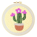 Novelty Gifts Customized Pattern Cacti Cross Stitch DIY Craft Embroidery Set Private Label Logo Service Needle Punch Kit