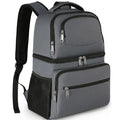 26 Cans Cooler Insulated Backpack Leakproof Double Deck Cooler Bag for Men Women Lightweight Camping Soft Lunch Backpack Grey