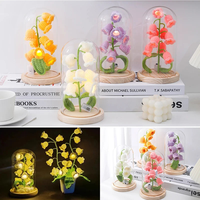 Bohe Mother's Day Valentine's Day Handmade Bell Orchid Finished Lamp Potted Knitting Material Bag Diy Gift