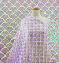 New Fish Scale Sequin Embroidery Fabric Mermaid Sequin Fabric Iridescent Lace for Performance Dress
