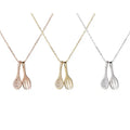 Fashion Pendant Necklace 925 Sterling Silver Zircon Necklace Soup Spoon Fork Pendant Gold Plated Necklaces for Women