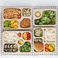 Eco-Friendly Disposable Bamboo Lunch Box Biodegradable Square Bagasse Lid Natural Color 22.5x16x6.5cm for Hamburger Chicken