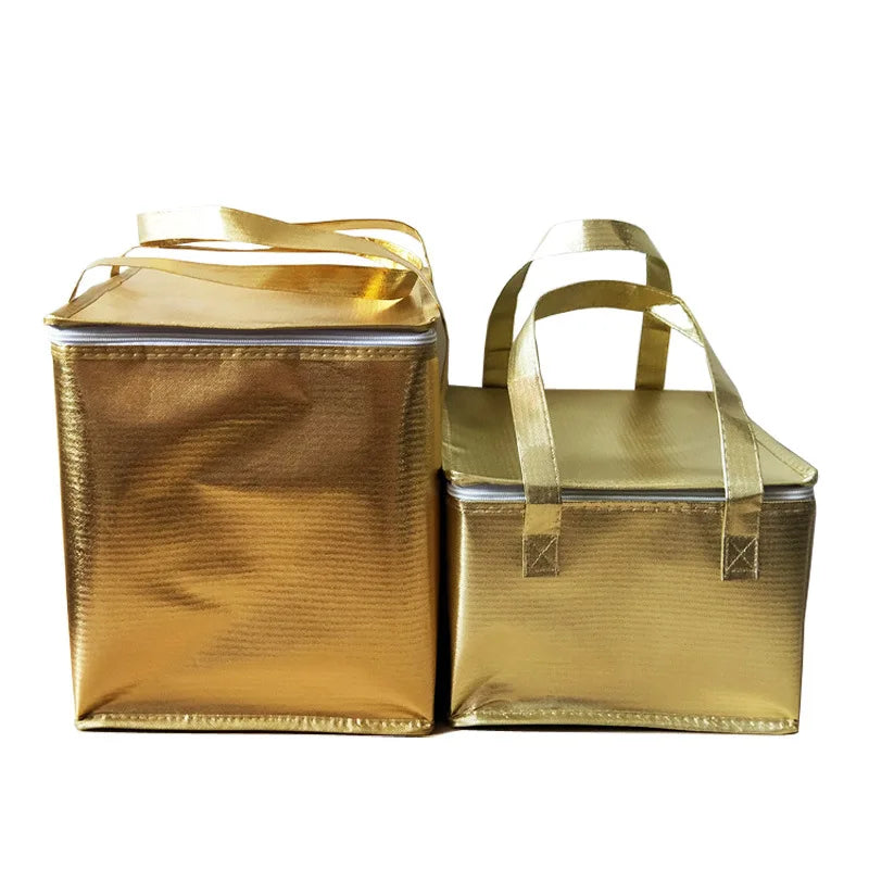 Custom Large Aluminum Foil Thermal Insulated Luxury Cooler Bag Solar Panel Silk Screen Printed for Catering Restaurants Delivery