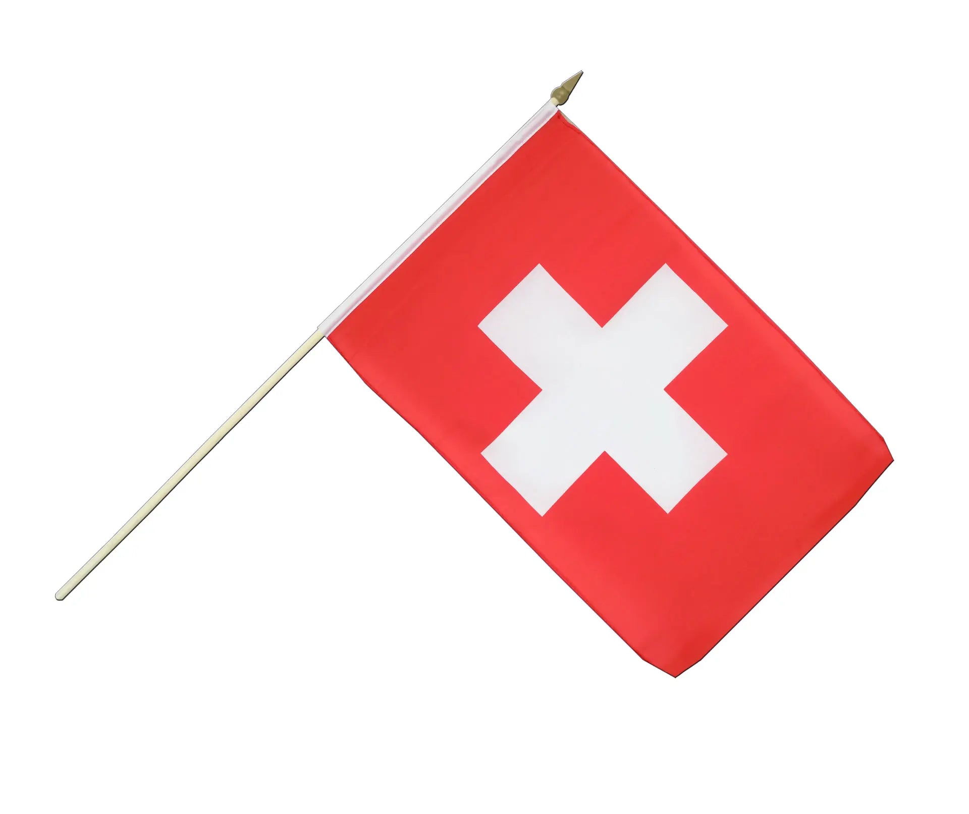 High Quality Printed Polyester Fabric Custom 30x45cm Switzerland Campaign Small Stick Mini Hand Held Flags