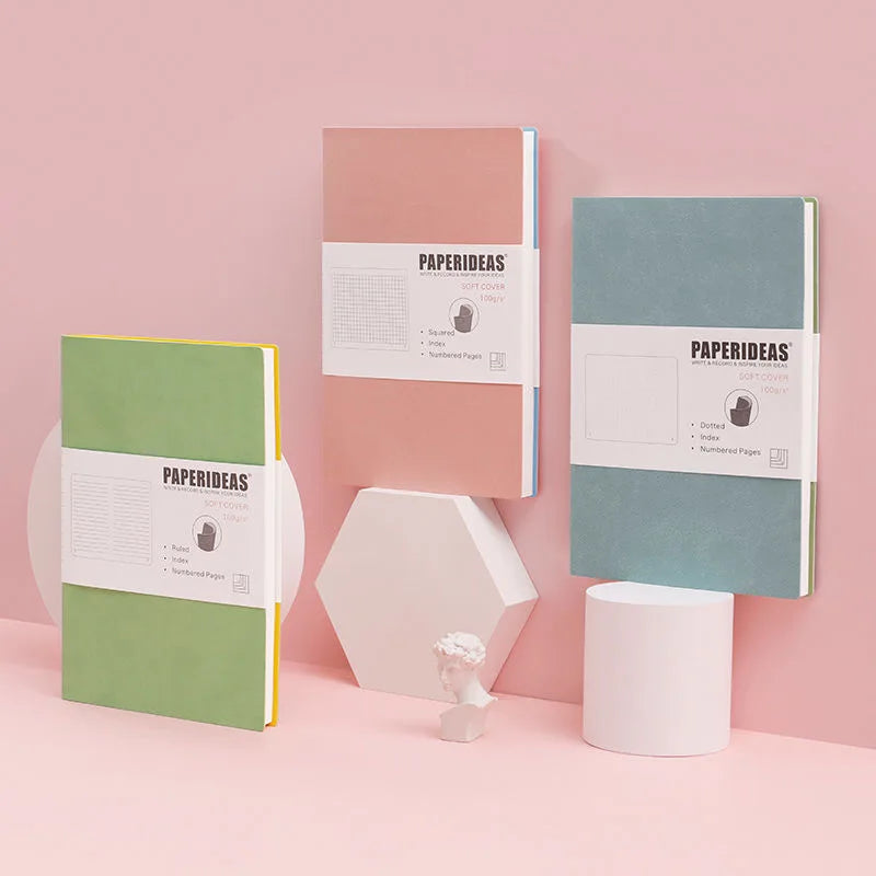 Candy Color Soft Pu Leather Dotted A5 Diary Journal Notebook with Sewing Binding Gift School Stationery