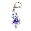 Hot Sale Cute Epoxy Clear Anime Acrylic Keychain Genshin Impact Keychain Custom Printed Acrylic Charms Key Chain