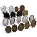 5pcs/lot 18x25mm Vintage Brass Oval Adjustable Ring Settings Blank BaseFit 18x25mm Cabochons Rings Bezel Trays Jewelry Findings