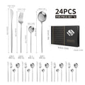 Hot Sale Steak Knife Fork Spoon Silverware Stainless Steel Cutlery 24 Pcs Set Wedding Cutlery Set With Gift Box