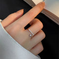 2026 New 925 Sterling Silver Geometric Flash Diamond Fashion Personality Index Finger Ring Women's Party Jewelry Gift