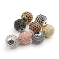 Wholesale 3pcs/bag 6MM Micro Pave CZ Spacer Beads Pave Zircon Ball Charms for DIY Bracelet Jewelry Findings & Components