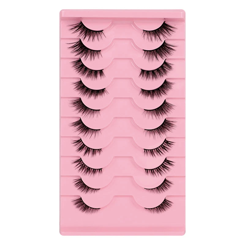 Cat Eye Cils Comfortable Handmade Faux Mink Cruelty-Free Eye Lash Wispy Lashes Natural Look 18mm 5d Silk Mink Eyelashes Private