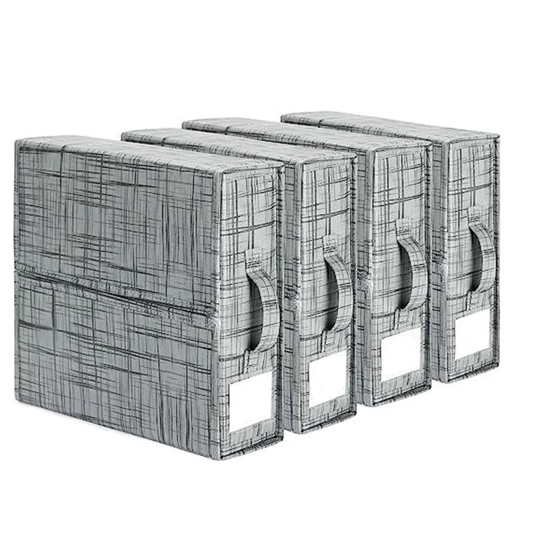 MESOROCK SheetCube Bed Sheet Set Organizer 4 Pack Foldable Storage Box Linen Closet Organizer for Bedding Clothes Blankets