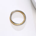 High Polished  Gold Plated Hemp Flowers Thin Three Circle Stainless Steel Finger 3 Pieces Ring Sets Jewelry  for Ladies