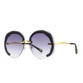 Spot Popular Trendy Personality Vacation Women Street Shot Catwalk Sunglasses Large Frame Round Colorful Gradient Sunglasses