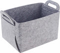 Collapsible Felt and Plastic Storage Basket with Handles Foldable PP for Home Closet Nursery and Laundry Organizing