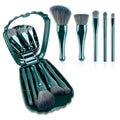 Mini Synthetic Hair Makeup Brushes 5pcs Face Foundation Eyeshadow Set Shell Shape Travel Portable Cosmetic Brush Set Mirror Case