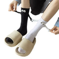 Fashion Hand in Hand Socks Funny Magnetic Couple Holding Hands Socks Trendy White Black Mid-Tube Sock for Men and Women