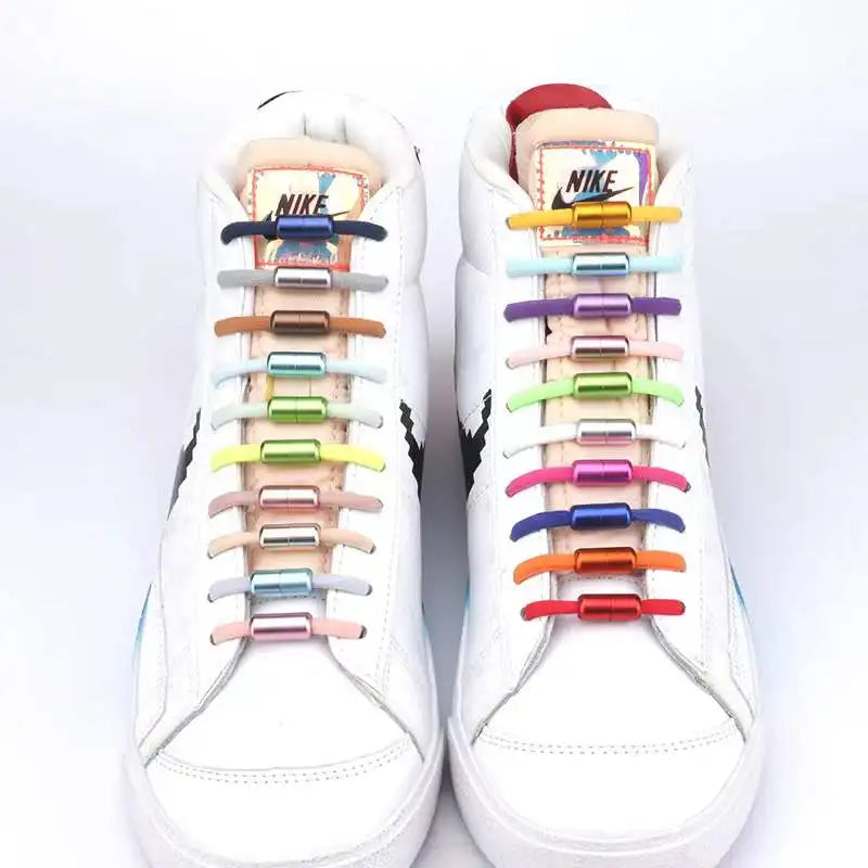 High Quality Luminous Eco-friendly 21 Colorful Elastic No Tie Shoelaces with Capsule Screw Locks Wholesale Custom Lazy Lace