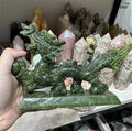 Wholesale Natural Crystal Healing Energy Stone Carved Crystal Crafts Green Jade Dragon for Home Decoration