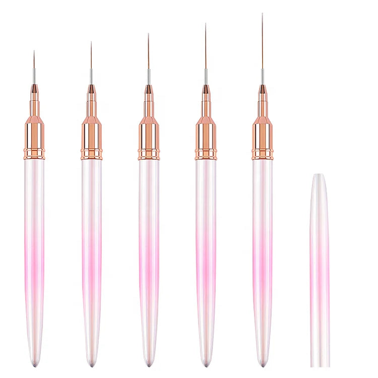 Nails Manufacturer Painting Tool Stripe Pink Gradient Color Thin UV Pen Nail Art Brush