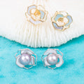 E010812 S925 Pearl Earring 925 Sterling Silver DIY 7-8mm Natural Freshwater Pearl Stud Earring for Women