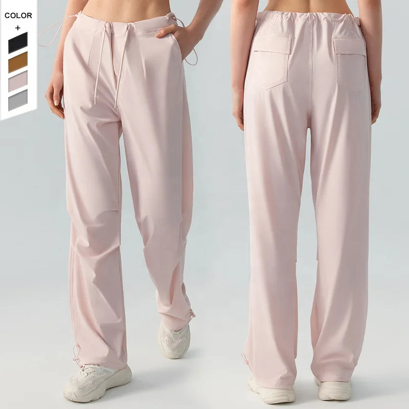 Spring/Summer Thin Sun Protection Sports Pants With a Sagging Loose Straight Tube Pants Breathable Yoga Pants