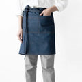 Cross-Border Wholesale Men's Women's Durable Washable Denim Eco-friendly Kitchen Baking Restaurant Workwear Half Body Apron for
