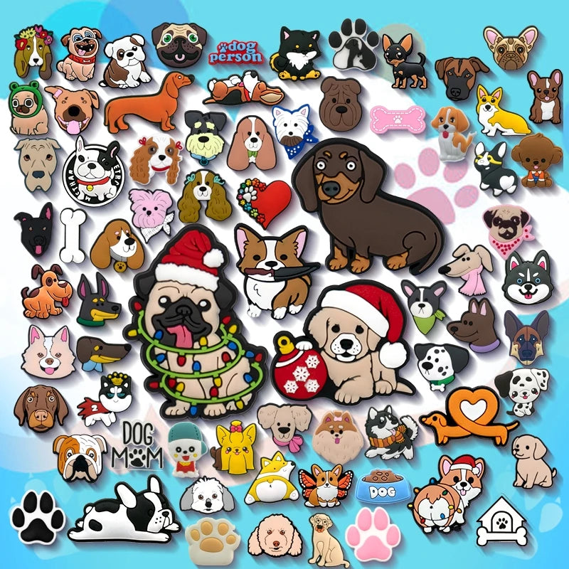 Personalized Rubber Clog Shoe Charms Anime Cartoon Puppy Dog Shoe Charm Designer Custom Rubber Pvc Shoe Charms Bulk Wholesale