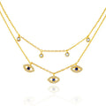 Turkish Popular Jewelry Necklaces Gold 925 Sterling Silver Women's POLIVA Pendant Necklaces Zircon Geometric Link Chain 7*9 MM