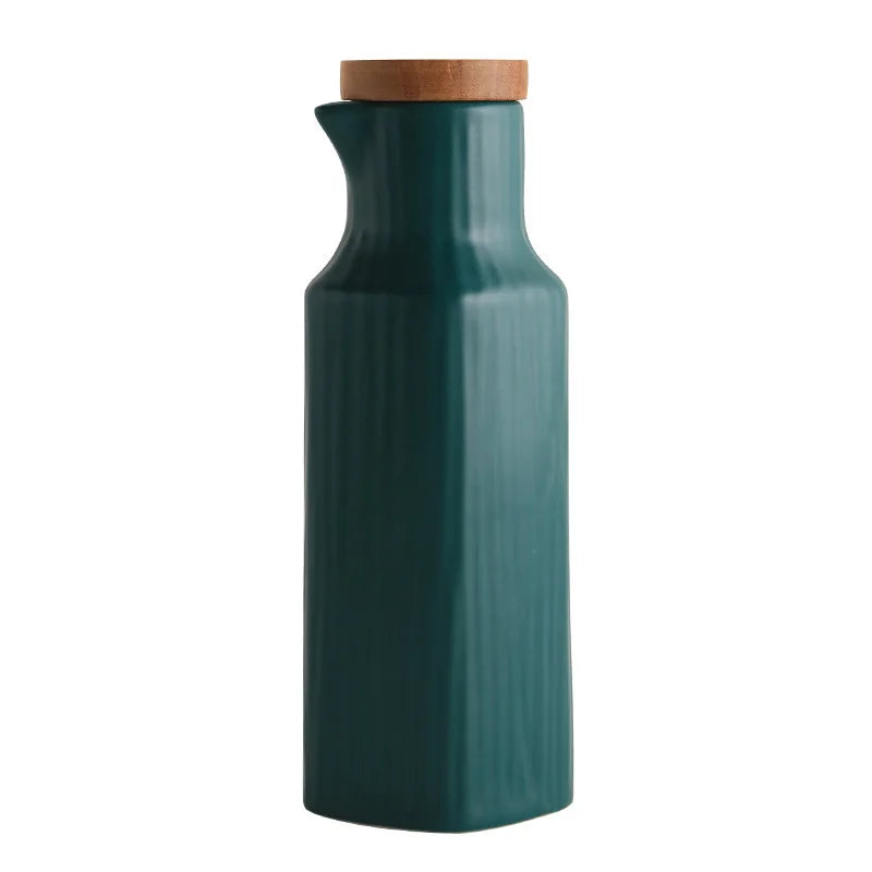 Wholesale Customized Porcelain Oil Bottles Condiment Pots Kitchen Ceramic Seasoning Jars Lid Dishwasher Safe Microwave Safe